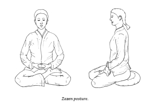 Person practicing zazen meditation